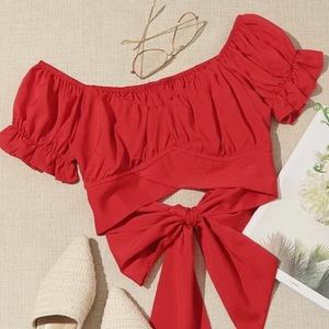 Tie back red crop too